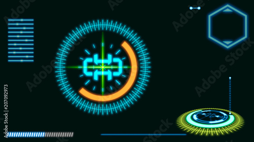 Futuristic HUD interface el...