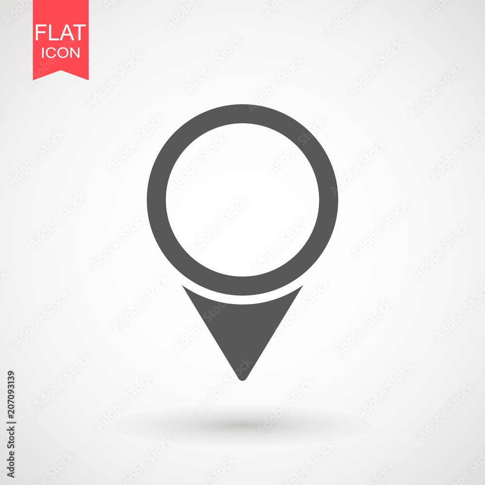 Pin icon vector. Location sign Isolated on white background. Navigation map, gps, direction, place, compass, contact, search concept. Flat style for graphic design, logo, Web, UI, mobile app, EPS10. Pin icon vector. Location sign Isolated on white background. Navigation map, gps, direction, place, compass, contact, search concept. Flat style for graphic design, logo, Web, UI, mobile app, EPS10.