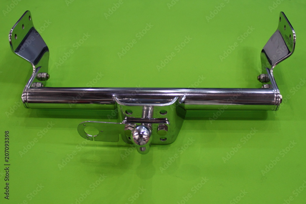 Chrome tow bar, the towing device of a passenger car to tow a trailer