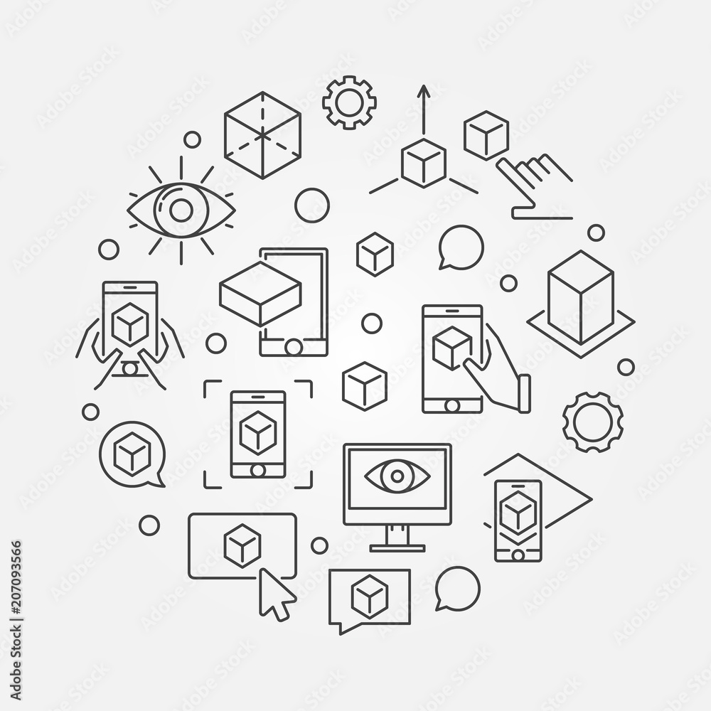 Augmented reality circular vector AR illustration Augmented reality circular vector AR illustration