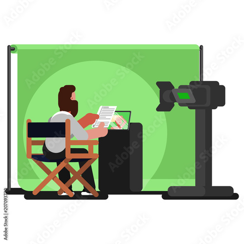 Producer reads script photo