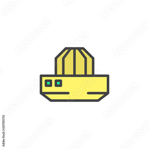 Lemon squeezer filled outline icon, line vector sign, linear colorful pictogram isolated on white. Juicer Squeezer symbol, logo illustration. Pixel perfect vector graphics