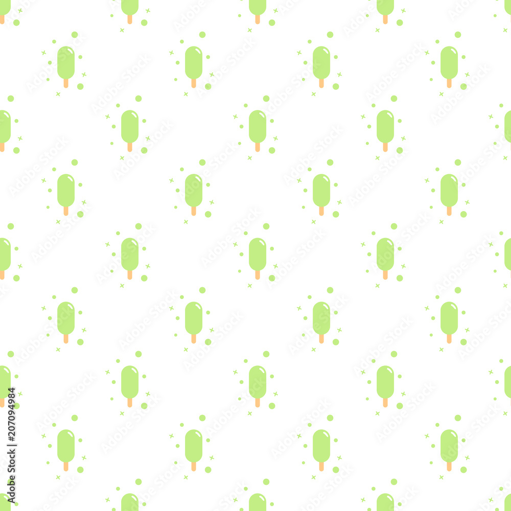 Seamless pattern of simple mint green ice cream Seamless pattern of simple mint green ice cream
