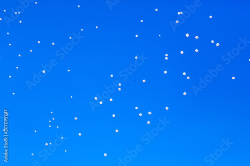 Wallpaper Mural White balls flying in the blue sky Torontodigital.ca