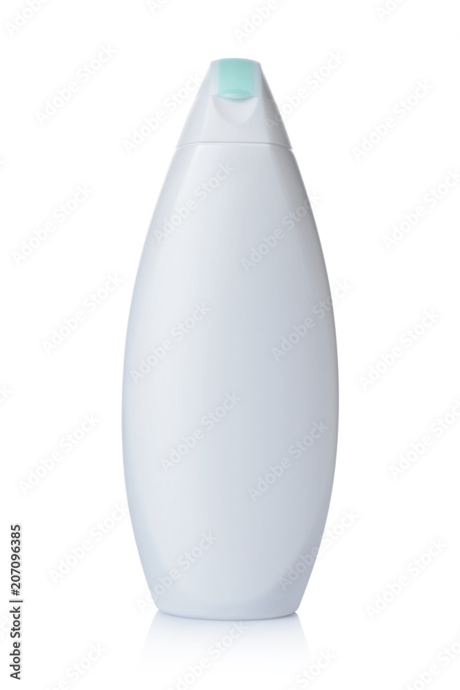 Blank white mockup plastic bottle of cosmetic product Blank white mockup plastic bottle of cosmetic product