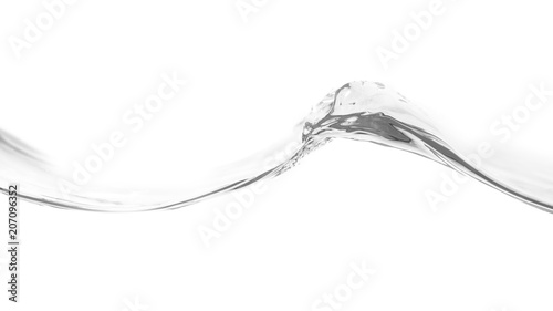 Water smooth wave in a wave isolated on white background