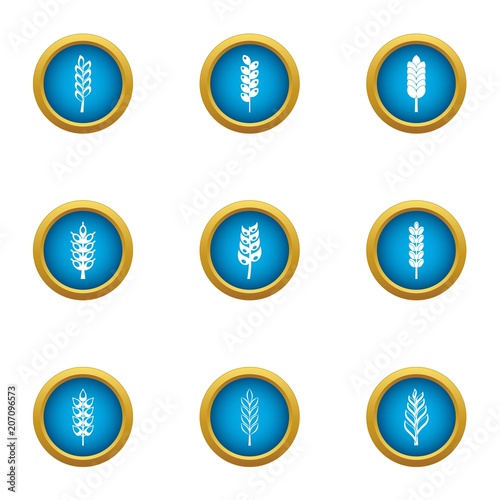 Cereal icons set. Flat set of 9 cereal vector icons for web isolated on white background