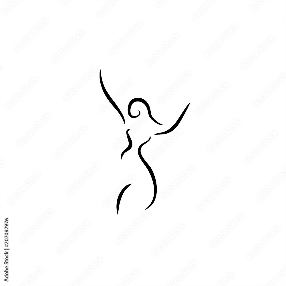 woman shape line illustration vector woman shape line illustration vector