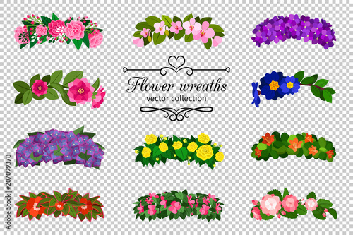Flower wreaths set