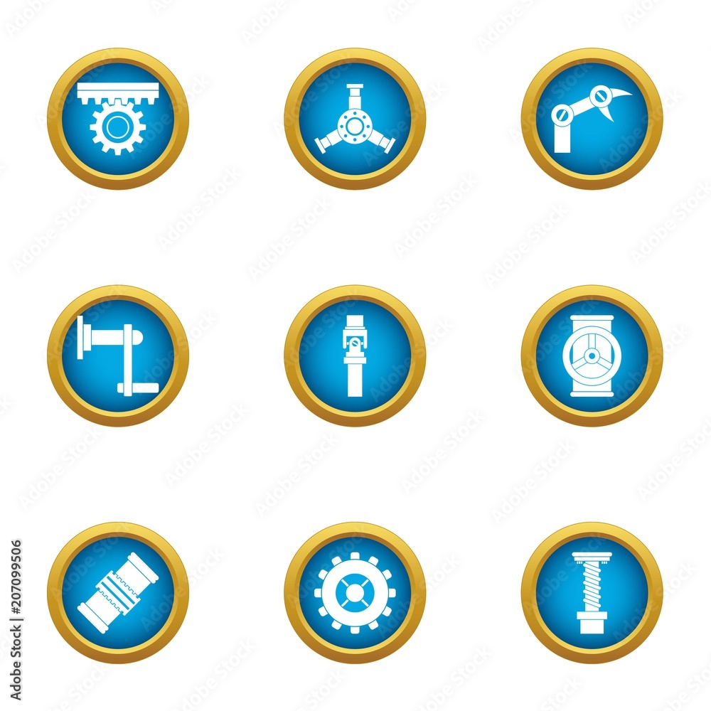 Energy transfer icons set. Flat set of 9 energy transfer vector icons for web isolated on white background