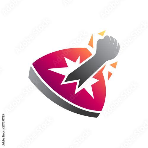 Break The Shield, Shield Logo With Hand