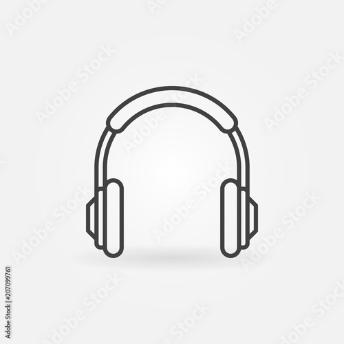 Headphones outline simple vector icon. Headphone symbol