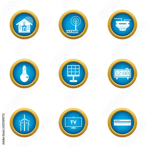 Independent energy icons set. Flat set of 9 independent energy vector icons for web isolated on white background