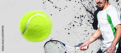Composite image of tennisman