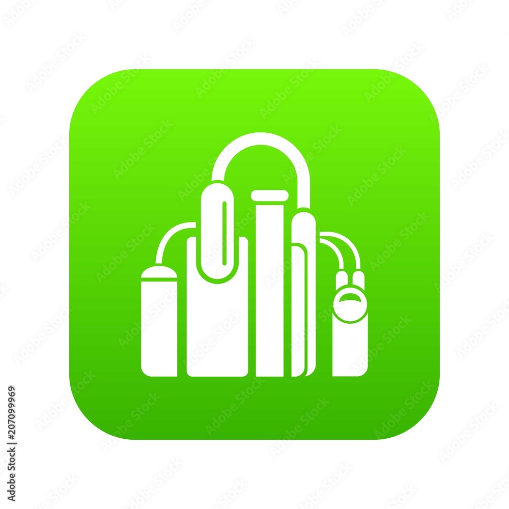 Factory icon green vector isolated on white background Factory icon green vector isolated on white background