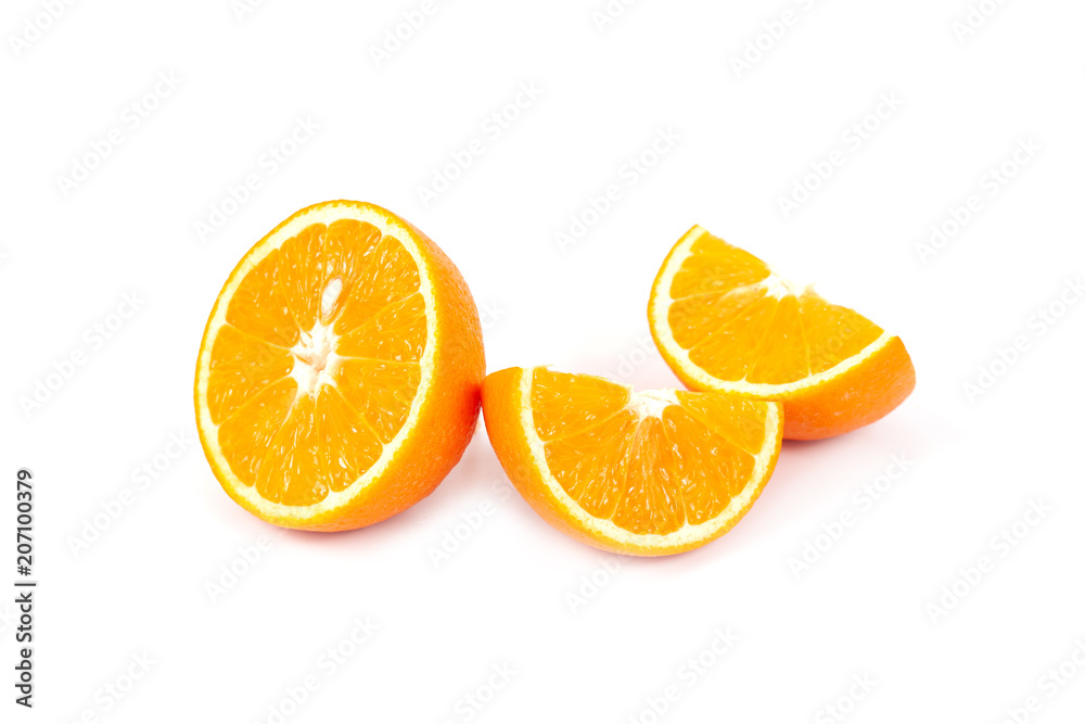 Fototapeta premium fresh orange fruit on white background isolate.