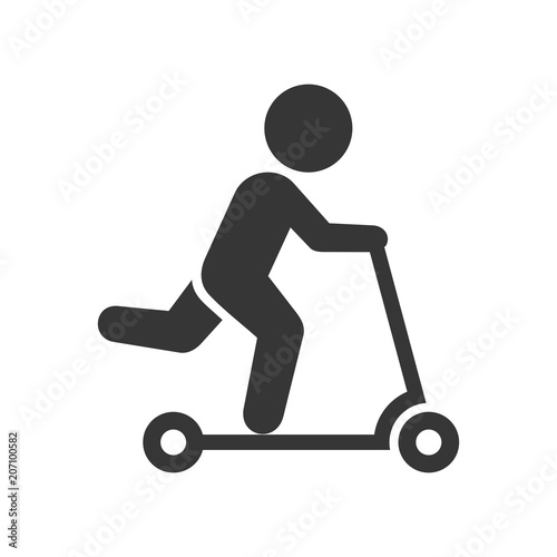 Man on Kick Scooter Icon