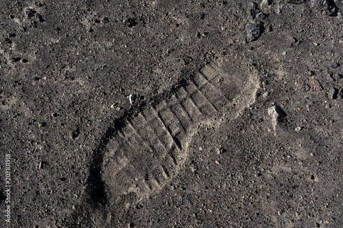 texture of sand. footprints in the sand. photo