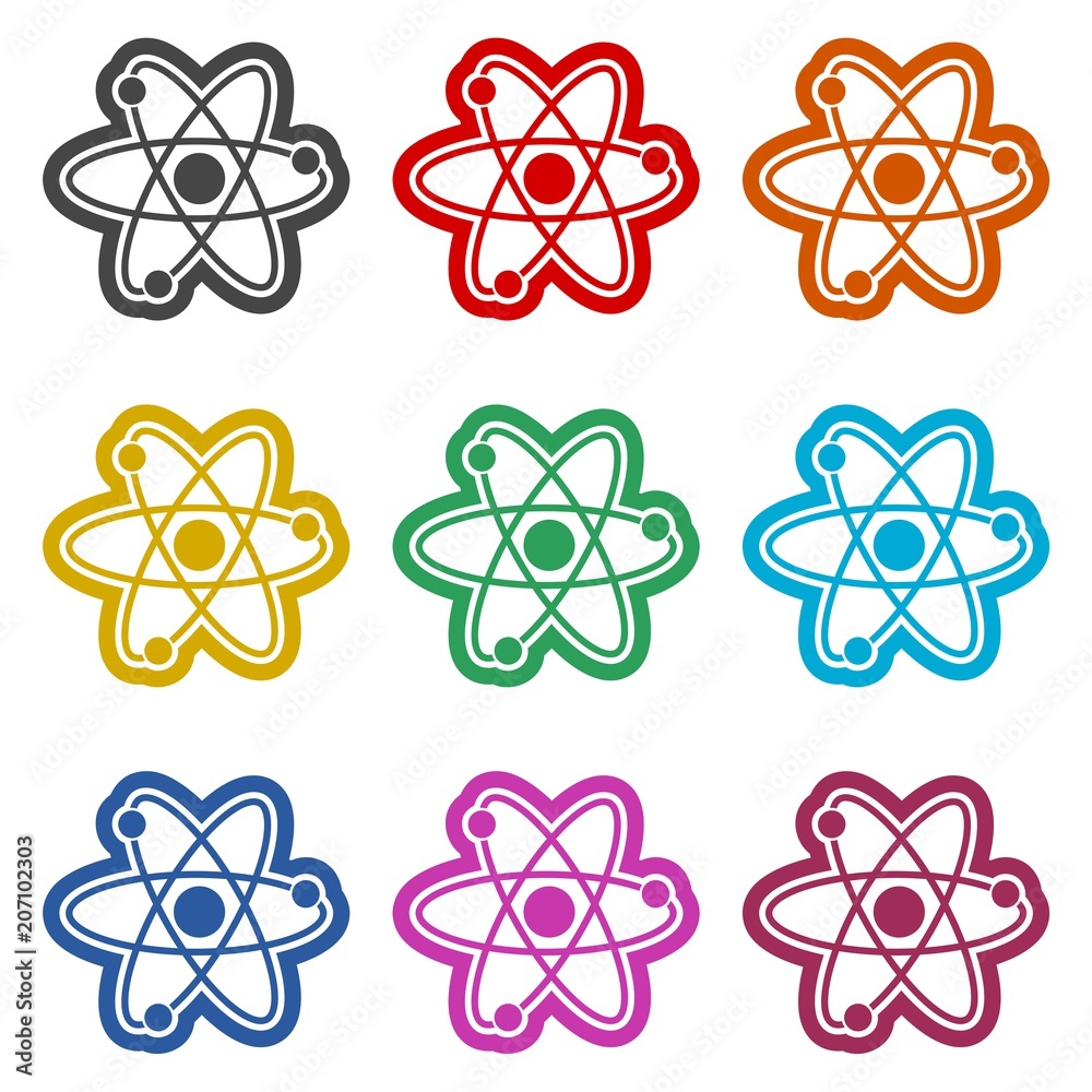 Atom icon, color icons set Atom icon, color icons set