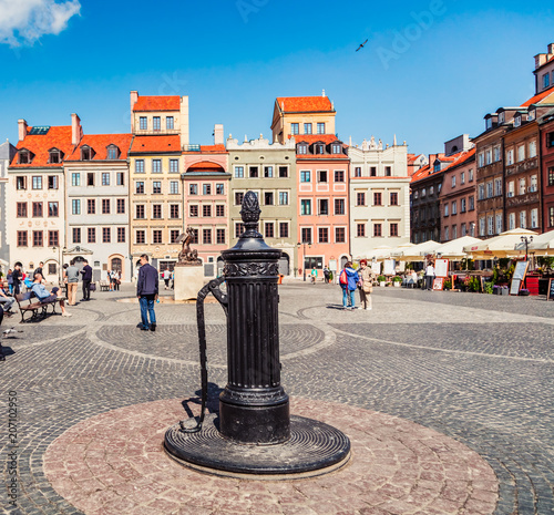 Market square in Warsaw, Poland