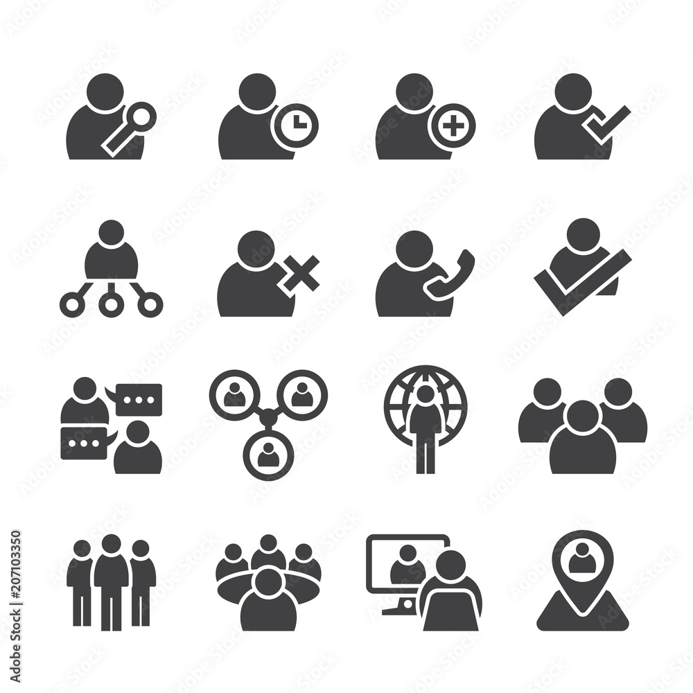 Office and People icon set Office and People icon set