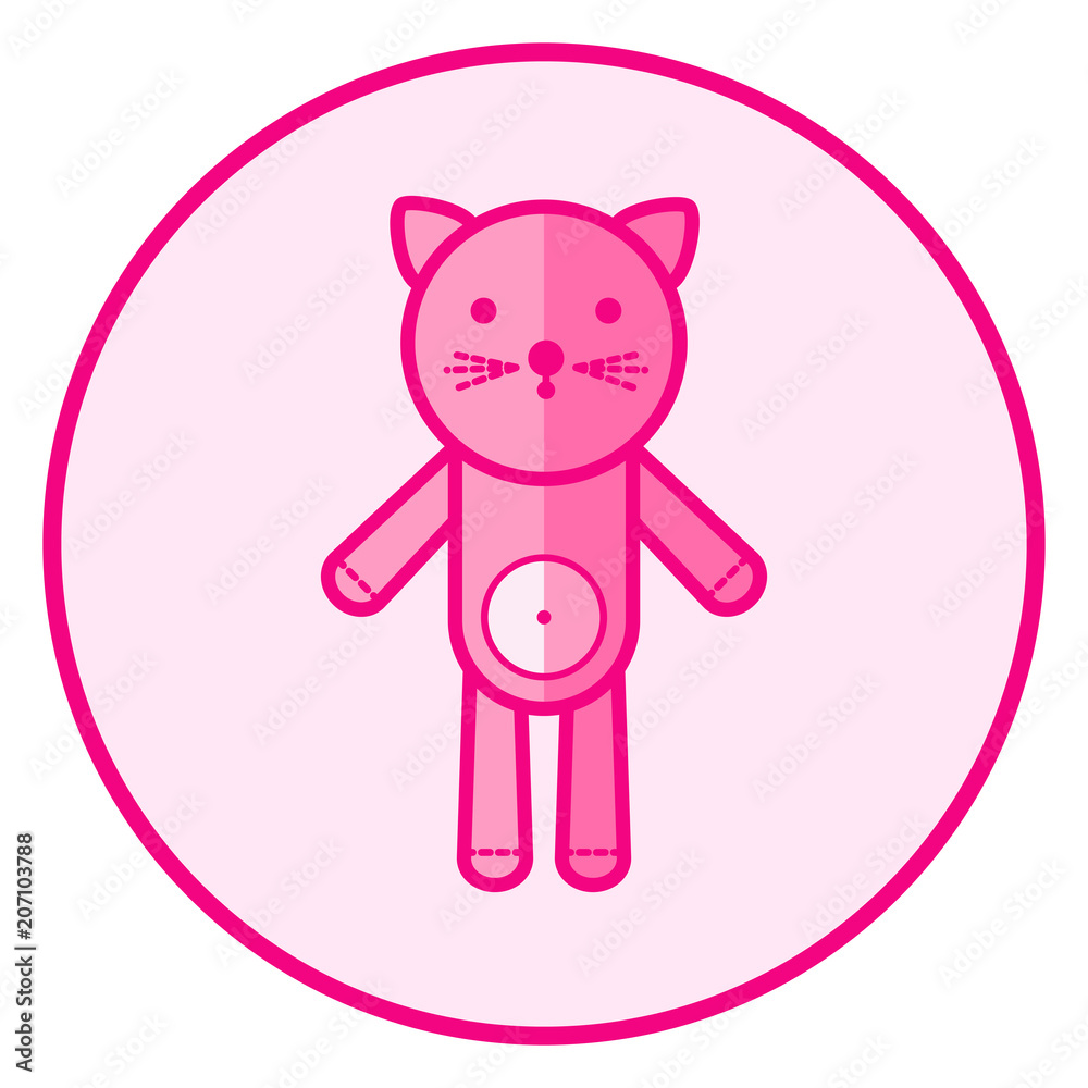 Cat. Pink baby icon on a white background, line art vector design. Cat. Pink baby icon on a white background, line art vector design.
