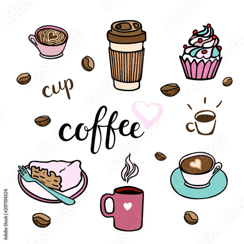 Vector illustration with hand-drawn elements and lettering