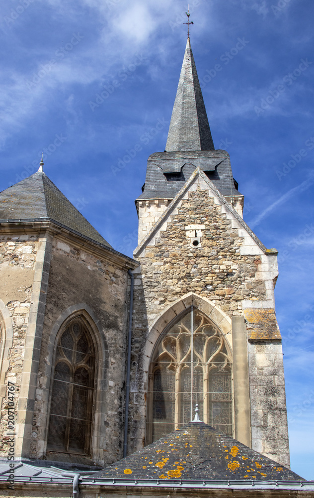 Saint-Gilles-Croix-de-Vie. Clocher de l'église Saint Gilles. Vendée.