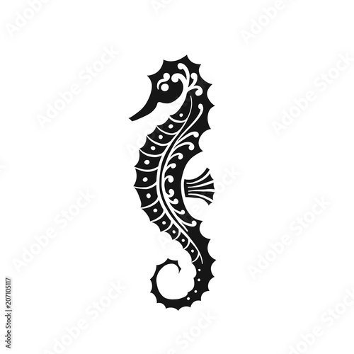 Seahorse silhouette, sketch for your design