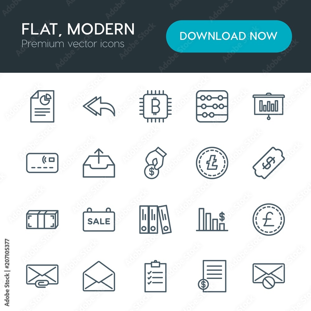 Modern Simple Set of business, money, email Vector outline Icons. Contains such Icons as bill, check, open, web, euro, tax, forward and more on white background. Fully Editable. Pixel Perfect Modern Simple Set of business, money, email Vector outline Icons. Contains such Icons as bill, check, open, web, euro, tax, forward and more on white background. Fully Editable. Pixel Perfect