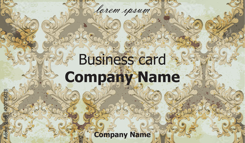 Business card Vector. Classic ornament background vintage decors