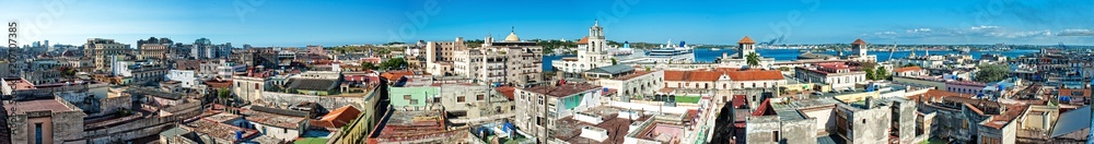 long panoramic view of havana city taken to the high building