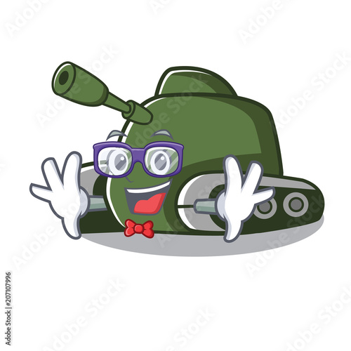 Geek tank character cartoon style