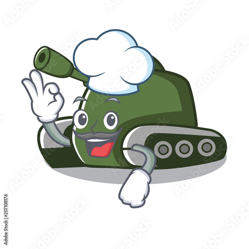 Chef tank character cartoon style