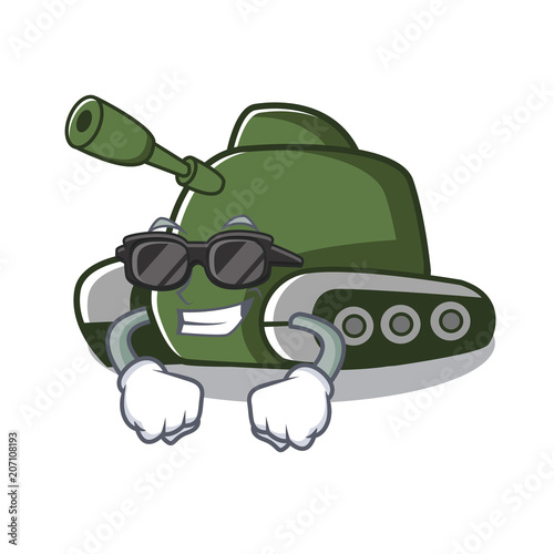 Super cool tank character cartoon style