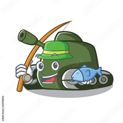 Fishing tank mascot cartoon style