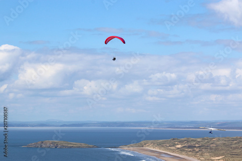Paraglider at Rhossili, Wales