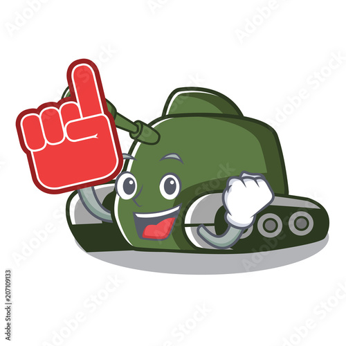 Foam finger tank mascot cartoon style