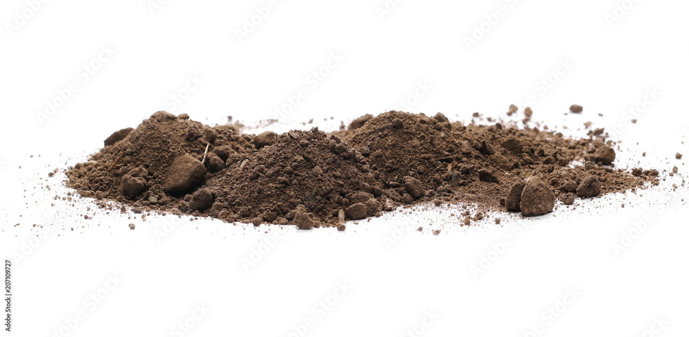 Pile of soil, dirt isolated on white background Pile of soil, dirt isolated on white background