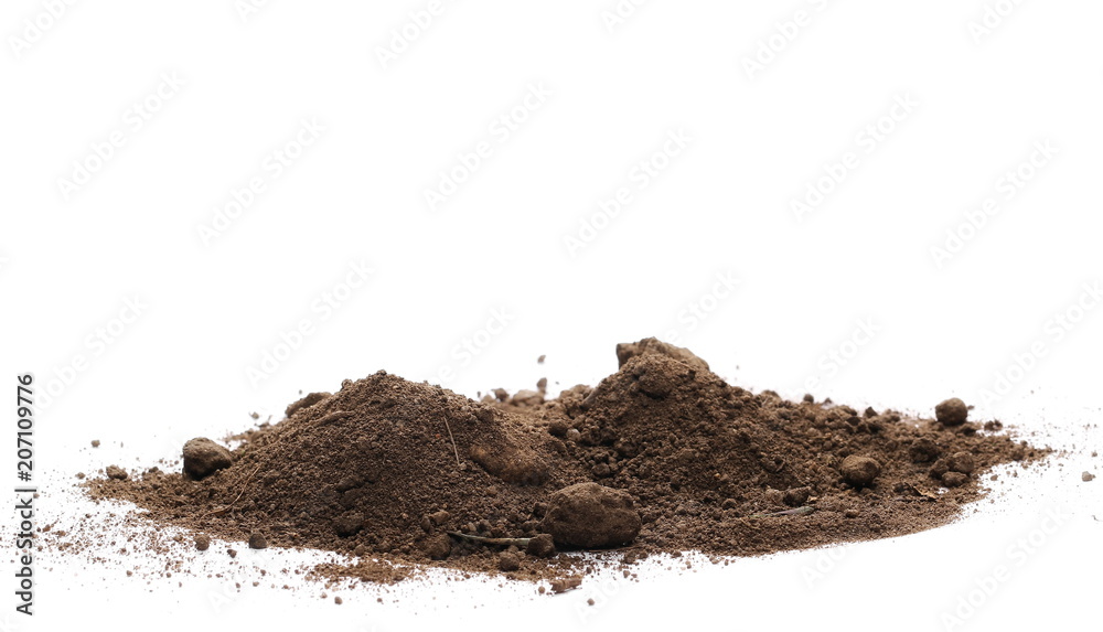 Pile of soil, dirt isolated on white background Pile of soil, dirt isolated on white background
