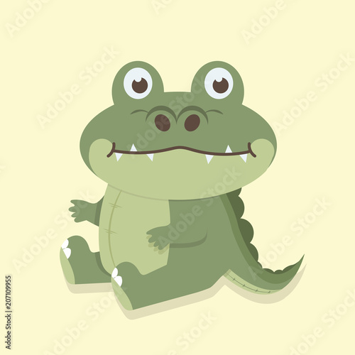 Nice crocodile cartoon vector