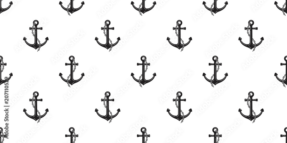 anchor seamless pattern boat vector helm maritime Nautical pirate tropical background isolated wallpaper