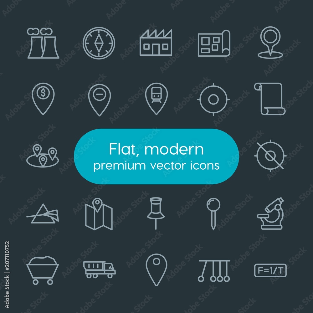 Modern Simple Set of industry, science, location Vector outline Icons. Contains such Icons as science, nuclear, shipping, north, drop and more on dark background. Fully Editable. Pixel Perfect. Modern Simple Set of industry, science, location Vector outline Icons. Contains such Icons as science, nuclear, shipping, north, drop and more on dark background. Fully Editable. Pixel Perfect.