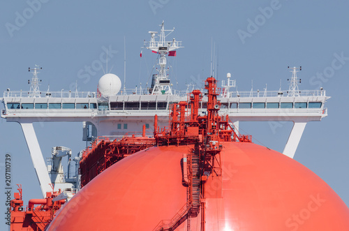 LNG TANKER - Portrait of a big red ship