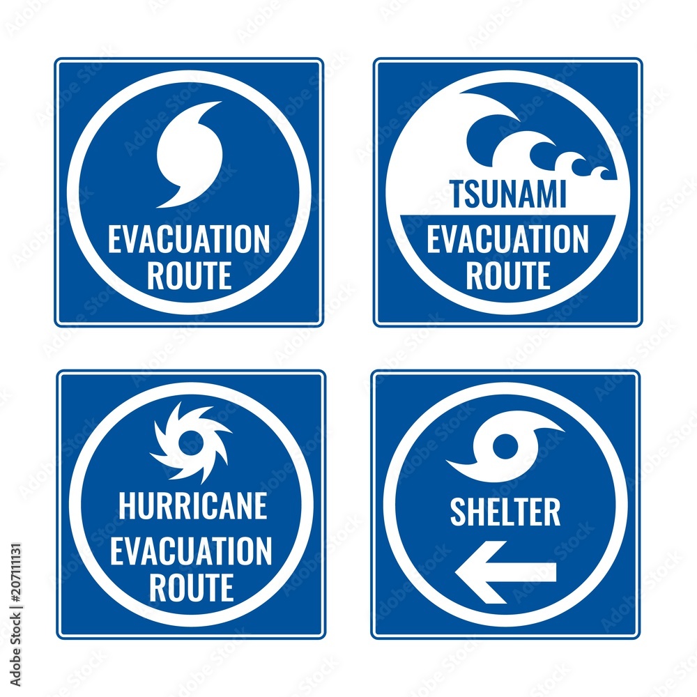 Evacuation route and shelter in case of tsunami or hurricane