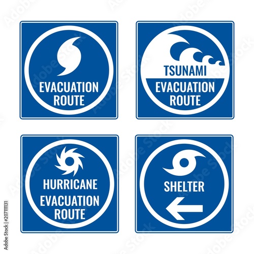 Evacuation route and shelter in case of tsunami or hurricane