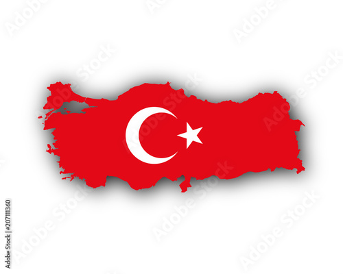 Karte und Fahne der Türkei