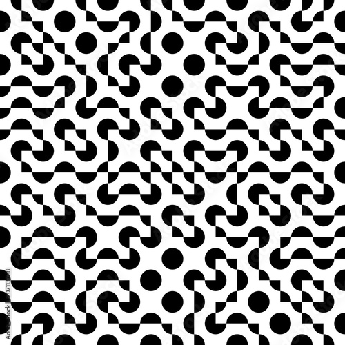Vector Seamless Geometry Truchet Pattern