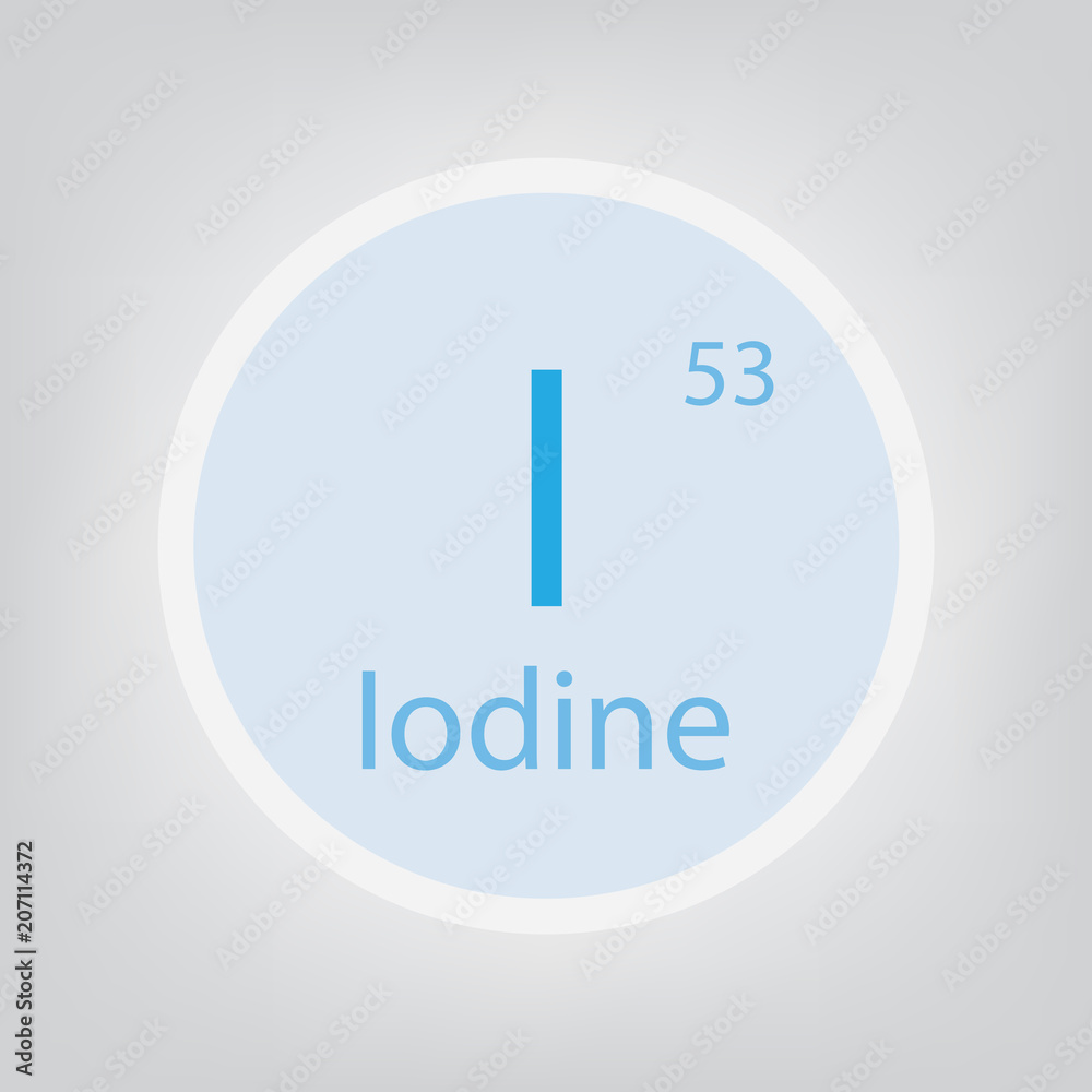 Iodine I chemical element icon- vector illustration Iodine I chemical element icon- vector illustration