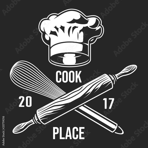 Vintage monochrome cooking label